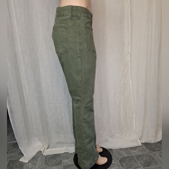 Indigo Poppy Black Textured Fabric Jeans Women Size 14 - Picture 6 of 16